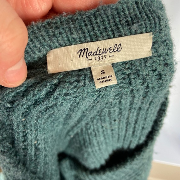 3/$20 Madewell Hexcomb Texured Heather Spruce Knit - Picture 4 of 5